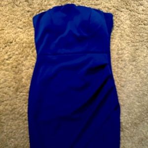 Royal blue mini strapless dress